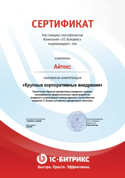 Компетенция "Крупные корпоративные внедрения"